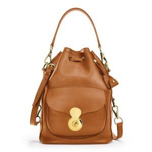 Brand New Ralph Lauren Collection Ricky Drawstring Bucket Bag Medium